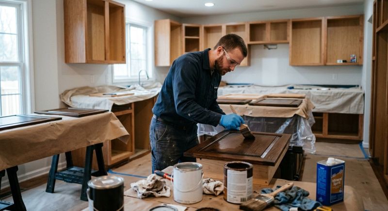 Wood Cabinet Staining in Muncie, IN